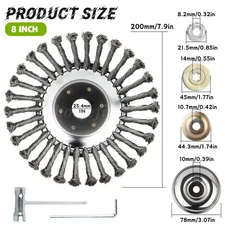 Steel Wire Weeding Grass Trimmer Head Weed Rotating Wheel Brush With Adapter Kit