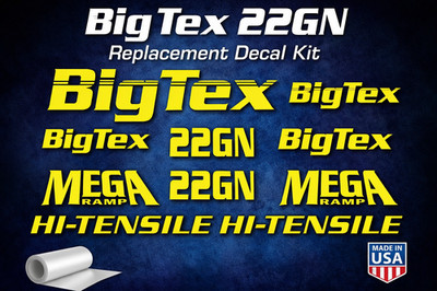 Fits Big Tex 22GN (10pc) Decal Kit Trailer Decals - High Quality Fast Shipping!!