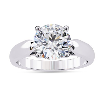 1.9 Ct Round Cut Diamond 4-prong Solitaire Wedding Promise Ring 18K WG Lab Grown