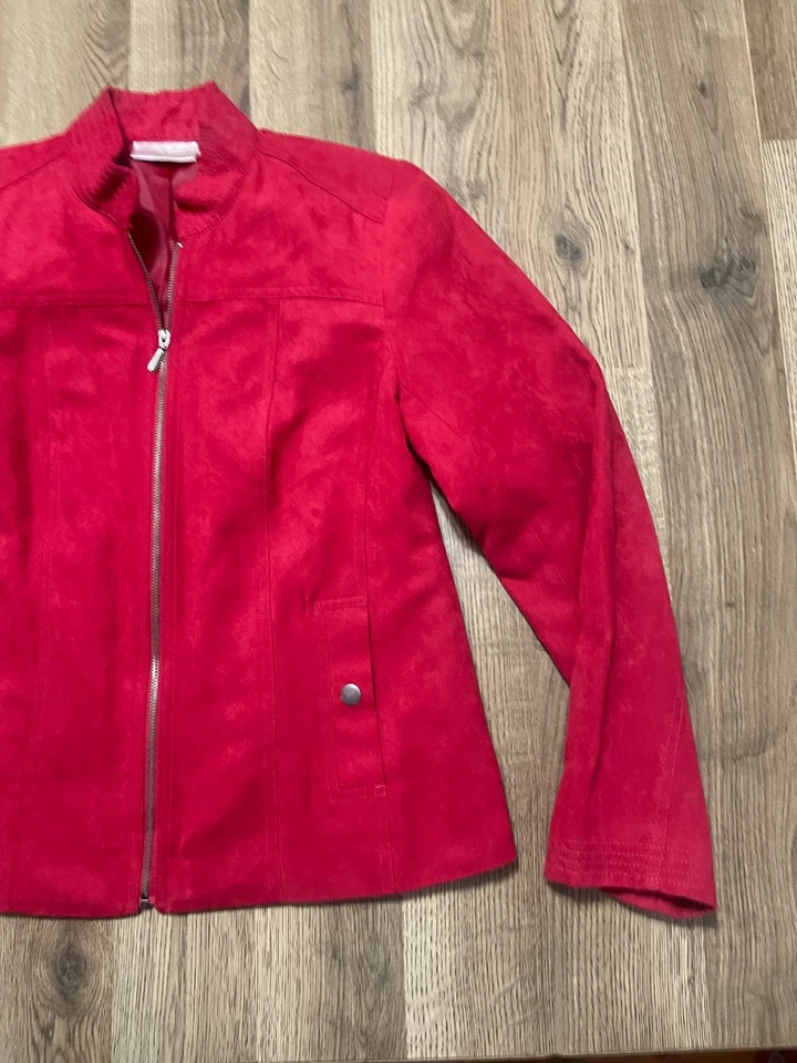 Studio Works Jacket, Women's Size 8 Petite, Red, Full Zip, Front Pockets - Image 4 of 4