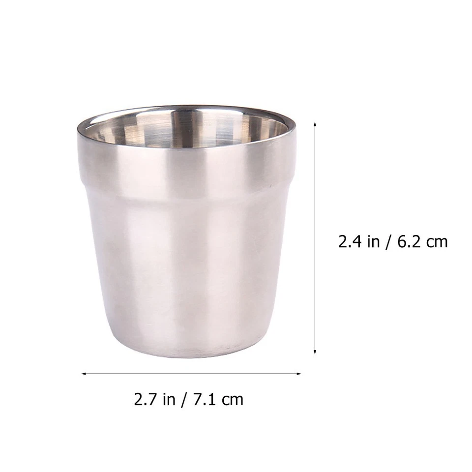 2pcs Edelstahl Wein Becher Wasser Becher Weinglas Camping BBQ Picknick Tasse - Bild 2 von 4