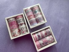 30 rolls - 10pcs/box Japanese Adhesive Masking Washi Tapes 3 Colors Pink