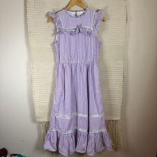 J. CREW purple and white striped tiered ruffle midi dress SIZE SMALL