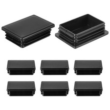 8Pcs Rectangle Tubing End Caps 2 3/4 x 2 Inch Plastic Plugs Black