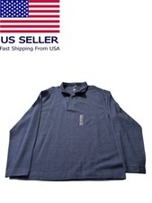 Van Heusen Men Classic Fit 1/4 Zip Pullover Sweatshirt Navy Size X-Large new