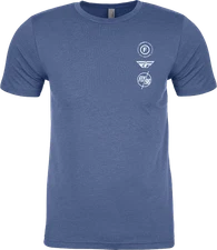 FLY RACING Fits Atom Tee Cool Blue Heather Medium - Comfortable Cotton-Poly
