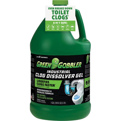 Green Gobbler Clog Dissolver Gel Grease and Hair Clog Remover Drain Cleaner 1Gal