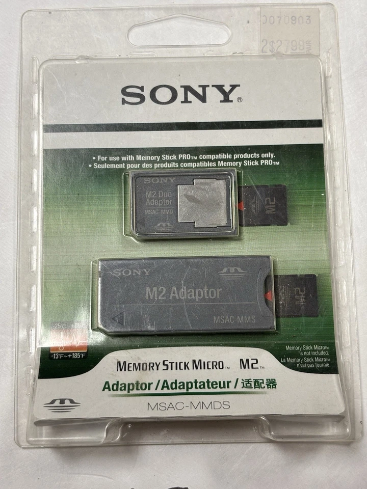 SONY 2006 MEMORY STICK MICRO M2 DUO ADAPTOR MSAC-MMDS JAPAN NEW SEALED NOS ! - Image 2 of 4