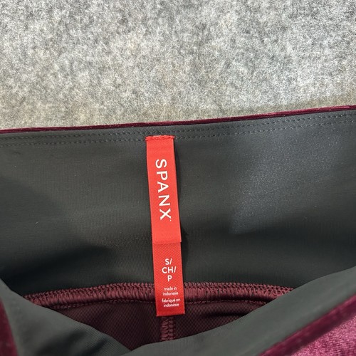 SPANX Samt Leggings Damen Small Rich Burgundy Pull On High Waist Stretch - Bild 5 von 9