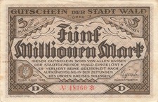 Wald Stadt 5 Millionen Mark 1923 gebraucht, (D) No.48360