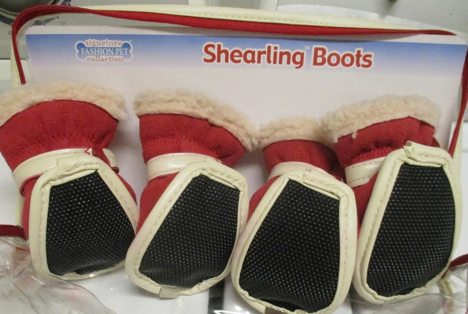 4 PIEZAS MASCOTA PERRO ANTIDESLIZANTE ROJO INVIERNO ZAPATO BOTAS TALLA PEQUEÑA Foto 2 de 4