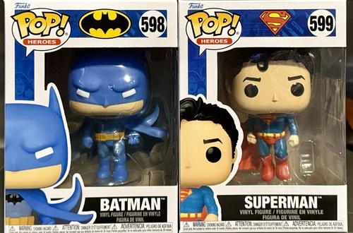 BATMAN 598 & SUPERMAN 599 Funko Pop Heroes DC NEW CLASSICS w/Protectors NEW