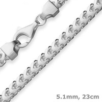 5,1Mm Armband Fuchsschwanzkette Silberarmband Armschmuck Aus 925 Silber 23Cm