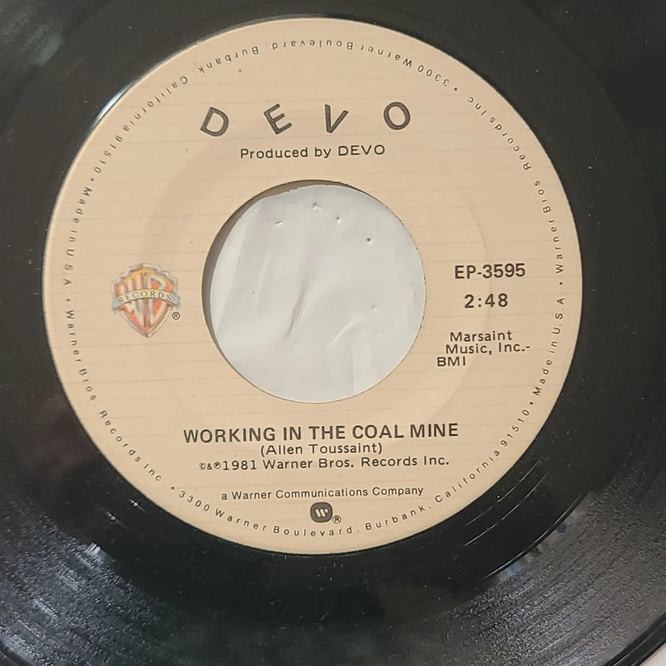 Devo ~ Working In The Coal Mine/ Same ~ Warner Bros. 45 RPM Record - Image 4 of 4