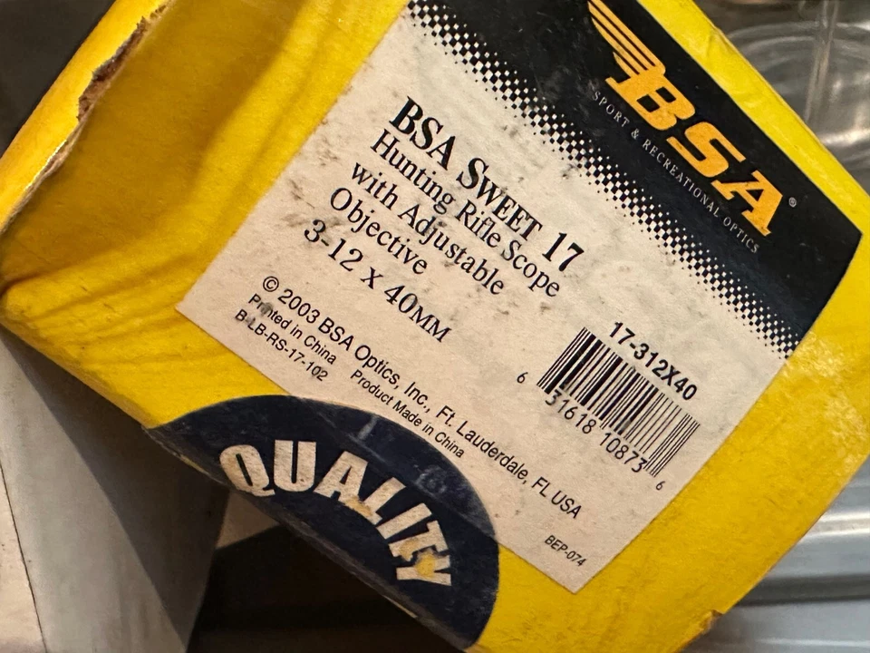 EC. BSA Matte Black Sweet .17 AO 3-12×40 scope - (USED) - Image 2 of 3