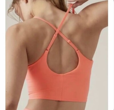 Athleta Plus Elation Cropped Sports Bra Convertible Straps Coral  D-DD 3X Plus
