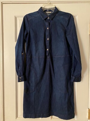 j jill denim shirt dress J. Jill Denim Gingham Plaid Chambray Button
