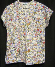 Large S B Scrubs Christmas Scrub Top with Penguins