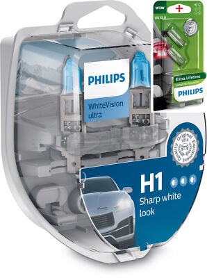 Philips H1 12V 55W P14.5s WhiteVision Ultra 2pcs +W5W LL