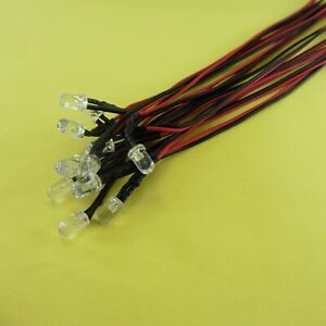 12V LED Luz 20cm Cable Alambre de línea de diodo emisor señal clara 3mm/5mm/8mm/10mm