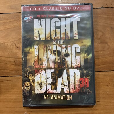 Night of the Living Dead Re-Animation DVD (2012) 2D + 3D Version W/Glasses NEW!