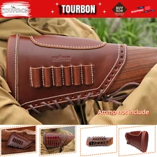 Shooting Leather Recoil Pad Rifle Cheek Rest Riser Gun Stock Ammo Holder-TOURBON