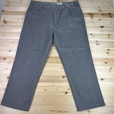 NWT Eddie Bauer Jeans Mens 44 Tall Gray Relaxed Fit Straight Leg Denim Pants