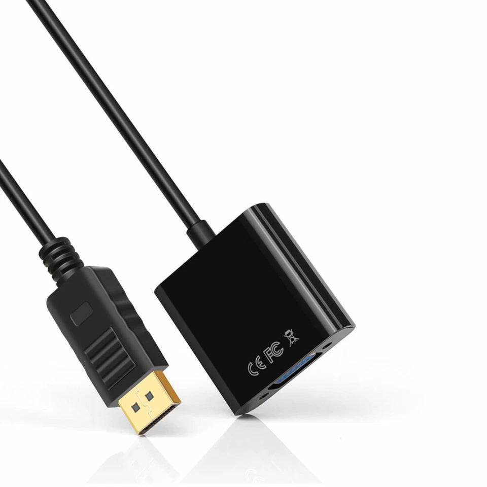 Displayport > VGA Adapter / DP Stecker > VGA Buchse PC TV Kabel Konverter 15cm  - Bild 4 von 4