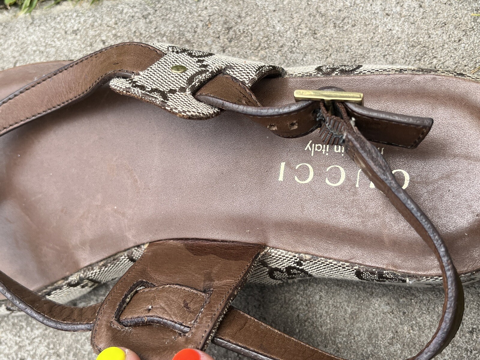 Auth Gucci Thong Flat Monogram Canvas Liliana Leathe… Gem