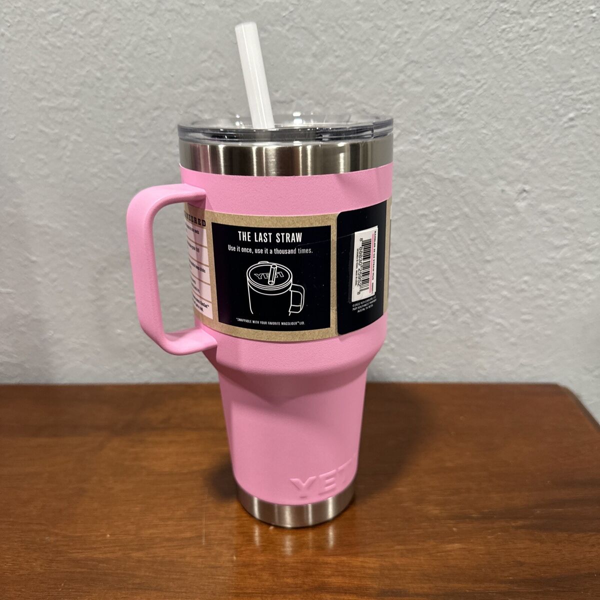 YETI 35 oz Tumbler Power Pink STRAW LID Rambler Mug Cup YETI 35 oz Tumbler Power Pink STRAW LID Rambler Mug Cup