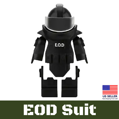 Black EOD Bomb Suit Vest Compatible with Brick Minifigures