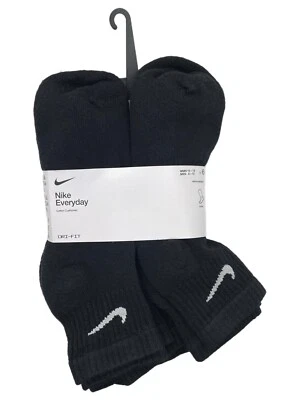 🔥 Nike Drifit Matelassé Chaussettes – 6 Paires 🧦 Noir pour Hommes L (8 – 12) - Photo 1/2