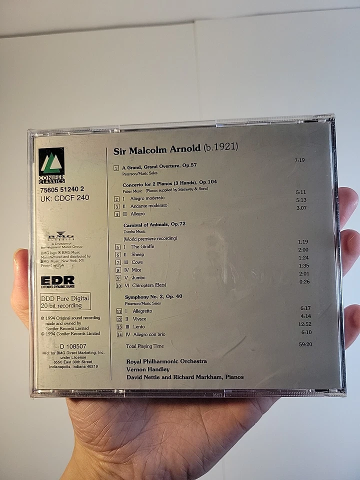 Markham, Richar Malcolm Arnold: Symphony No. 2; Concerto for 2 Pianos 3 Han (CD) Foto 4 de 4