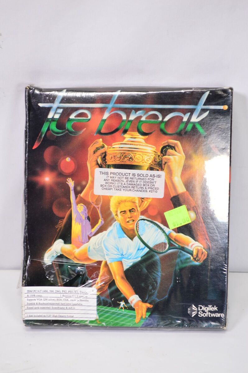 NEW Tie Break Digitek Software IBM 5.25 PC Computer Game Tennis