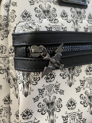 loungefly white haunted mansion wallpaper backpack Disney  display picture 3