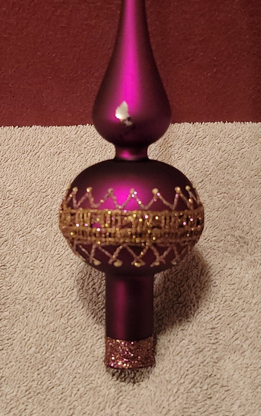 Vintage Glass Purple 10.5" Christmas Tree Topper eBay