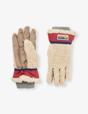 ELMER Herren Teddy Marke-Patch Wollhandschuhe - beige Größe: XL