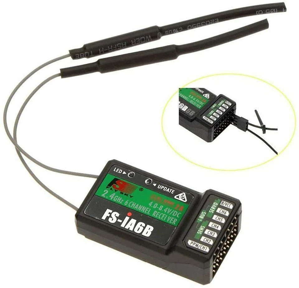 2 x Flysky FS-iA6B Empfänger 6CH PPM Ausgang mit iBus Port für Flysky i4 i6 i10  - Bild 2 von 4