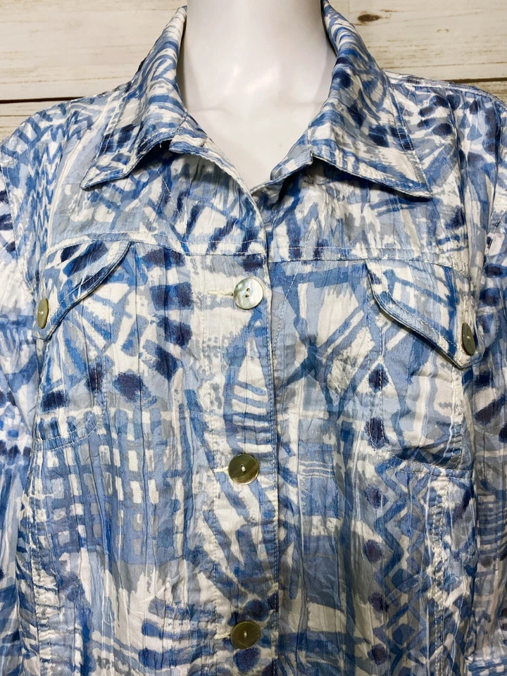 Ruby Rd Woman Womens Blazer Size 22W Multicolor Button Up Pockets 3/4 Sleeve - Image 2 of 4