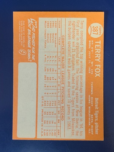 Tarjetas de béisbol Topps 1964 completa tu conjunto que elijas #371 - 446 - Imagen 35 de 151