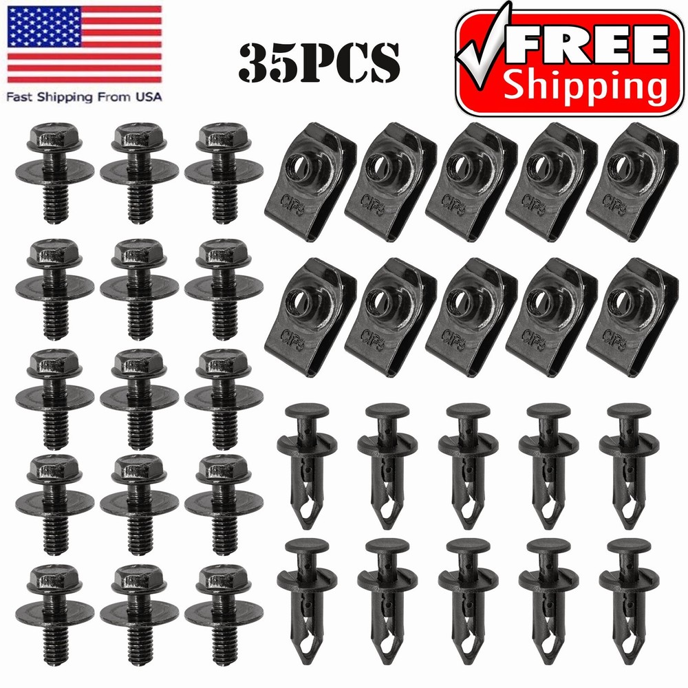 Engine Splash Shield Guard Bumper Hardware Kit Body Bolt Screw U-nut Clip Rivet