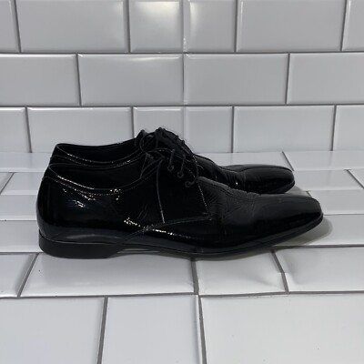 Prada Sport Men's Derby Oxford Dress Shoes UK 6 US 7 Black Patent