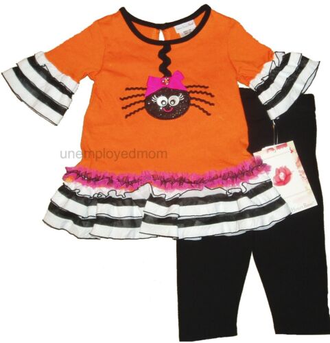 Girls Halloween Outfit Spider Dress Legging 2 Piece Little UP Costume Holiday - Picture 1 of 11