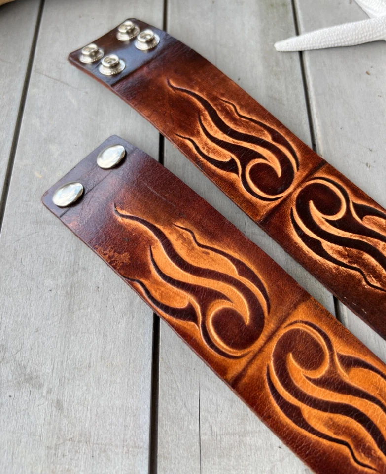 Armband Lederarmband fest braun Branding Tattoo Style cognacfarben 22cm x 4,3cm - Bild 2 von 4