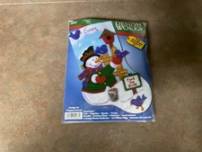 Design Works Felt Christmas Stocking Kit Snowman Birds Personalize CON79 