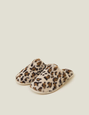 Accessoire Leopardenmuster Pantolette Hausschuhe M UK 5/6 & L UK 7/8