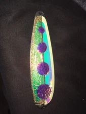 High Percentage Salmon Trolling Spoon With Hyper Vis Tape Not Paint 3 3/4”.