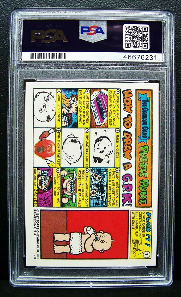 GARBAGE PAIL KIDS, 1987, 11th Series - #418a, LUCY Lock-It - OS11 - PSA 8, NM-MT - Image 2 of 2