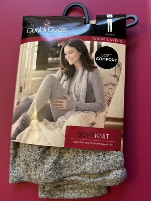 Cuddl Duds SoftKnit Legging color: Grey Heather Women's sz Large NEW