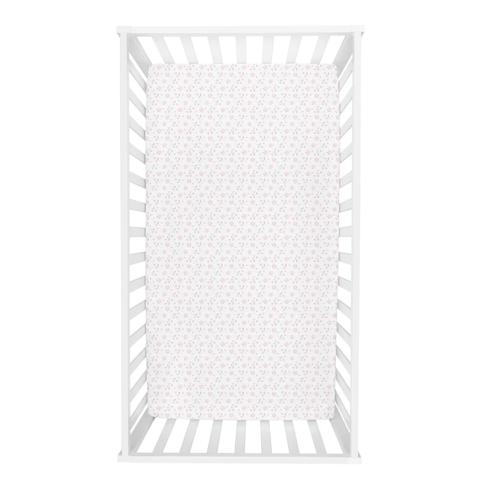 Floral 2-Pack Microfiber Fitted Crib Sheet Set Fits Standard Crib Mattress 28... - Image 3 of 4